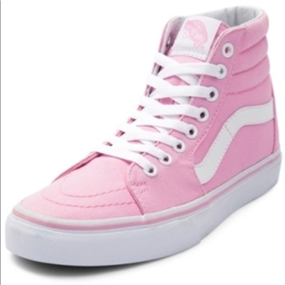 pink and white vans mens